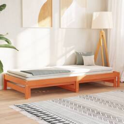 Berkfield Home Beautiful Day Bed with Trundle without Mattress Wax Brown 90x200 cm - thumbnail 2