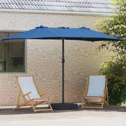 Berkfield Home Garden Parasol Folding Blue 385 x 209 x 244 cm Fabric - thumbnail 3