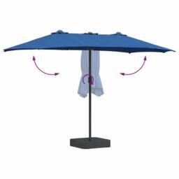 Berkfield Home Garden Parasol Folding Blue 385 x 209 x 244 cm Fabric - thumbnail 8