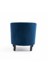 Home Source Velvet Fabric Tub Chair Sofa Armchair Living Room Modern Office in Dark Blue - thumbnail 6