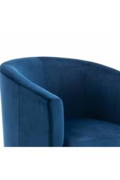 Home Source Velvet Fabric Tub Chair Sofa Armchair Living Room Modern Office in Dark Blue - thumbnail 7