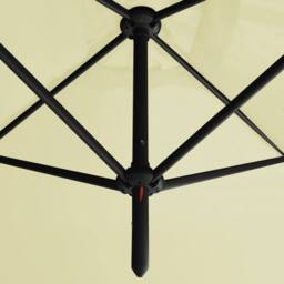 Berkfield Home Double Garden Parasol with Steel Pole Sand 600x300 cm in Beige - thumbnail 5