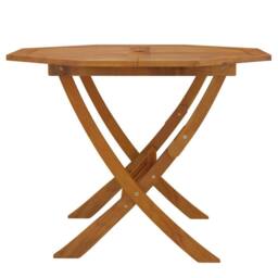 Berkfield Home Folding Garden Table 90x75 cm Solid Wood Acacia in Brown - thumbnail 4