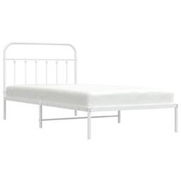 Berkfield Home Metal Bed Frame with Headboard White 107x203 cm - thumbnail 5