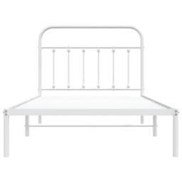 Berkfield Home Metal Bed Frame with Headboard White 107x203 cm - thumbnail 6