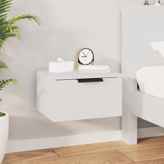 Berkfield Home Wall-mounted Bedside Cabinet White 34x30x20 cm - Size: 34 x 30 x 20 cm - image 1
