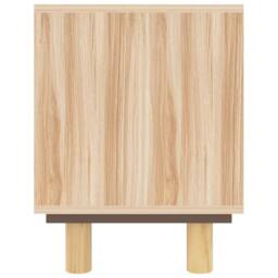 Berkfield Home TV Cabinet Brown 105x30x40 cm Solid Wood Pine&Natural Rattan in Light Tan - Size: 105 x 30 x 40 cm - thumbnail 5