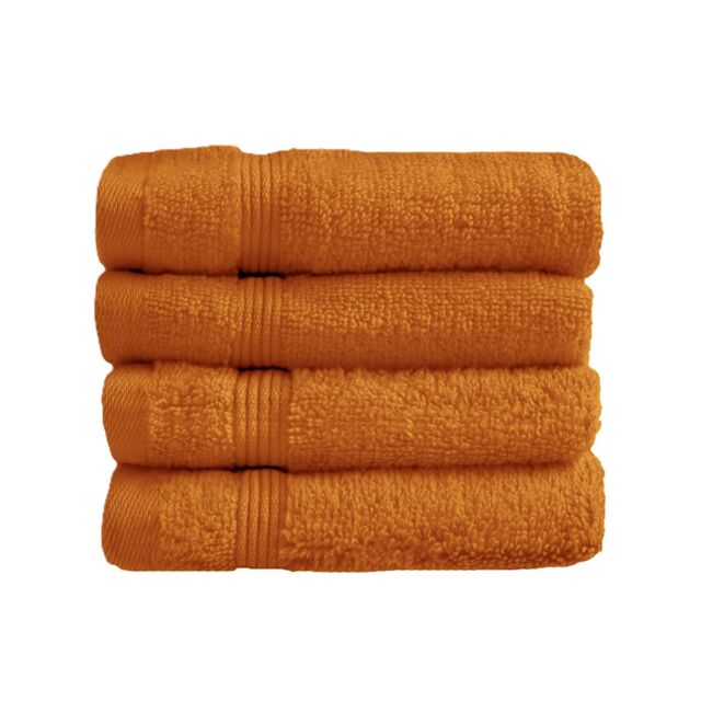Allure Bath Fashions Luxury Zero Twist Egyptian Cotton Face Cloths - Pack of 4 in Burnt Orange - image 1