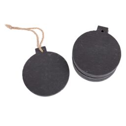 Nicola Spring Slate Christmas Tree Decorations - 7 x 8cm - Bauble - Pack of 6 in Grey - Size: 7 x 8 cm - thumbnail 1