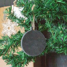 Nicola Spring Slate Christmas Tree Decorations - 7 x 8cm - Bauble - Pack of 6 in Grey - Size: 7 x 8 cm - thumbnail 5