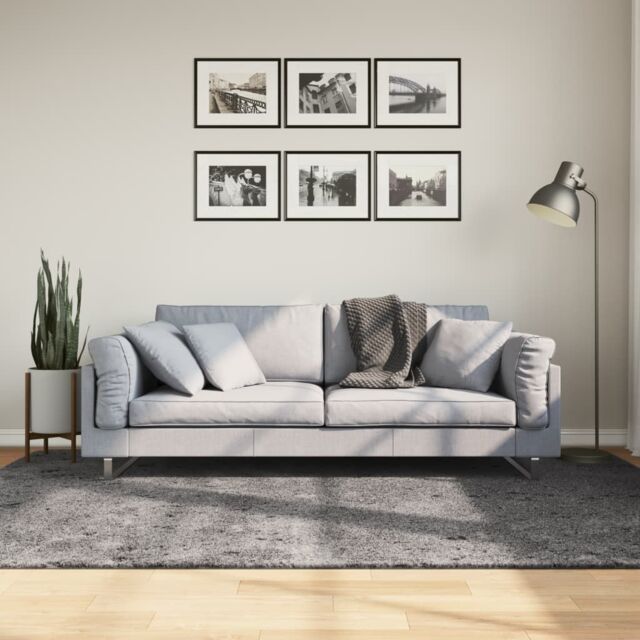 Berkfield Home Rug Short Pile Soft & Washable Anthracite 160x230 cm in Black - Size: 100 cm diameter - image 1