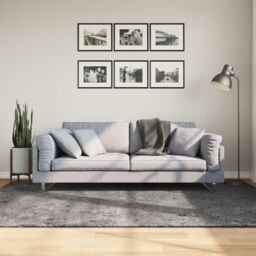 Berkfield Home Rug Short Pile Soft & Washable Anthracite 160x230 cm in Black - Size: 100 cm diameter - thumbnail 1