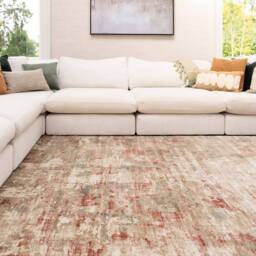 Kukoon Beige Distressed Abstract Soft Pile Living Room Area Rug - Size: 80 cm x 150 cm - thumbnail 2