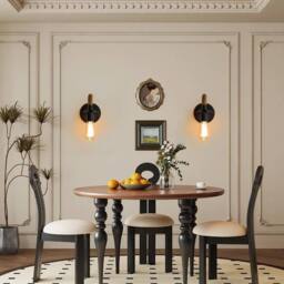 Goeco 2 Pieces Vintage Wall Lamp Industrial Style Hemp Rope Wall Lamp E27 in Black - thumbnail 7