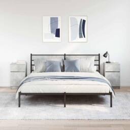 Berkfield Home Bedside Cabinets 2 pcs Concrete Grey 39x35x65 cm Engineered Wood - Size: 39 x 35 x 65 cm - thumbnail 3