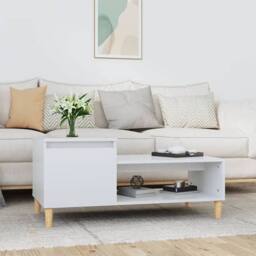 Berkfield Home Decorative Coffee Table High Gloss White 100x50x45 cm Engineered Wood - Size: 100 x 50 x 45 cm - thumbnail 2