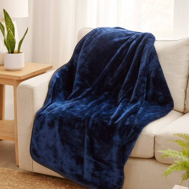 Voltico Faux Mink Throw - Navy, 150 × 200 cm in Navy - Size: 150 cm x 200 cm - image 1