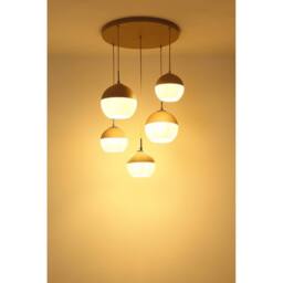 Netlighting Ragusa Cluster Pendant Ceiling Light Matt Sand 5x E27 in Beige - thumbnail 4