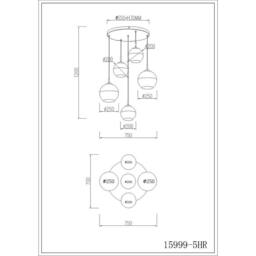 Netlighting Ragusa Cluster Pendant Ceiling Light Matt Sand 5x E27 in Beige - thumbnail 5