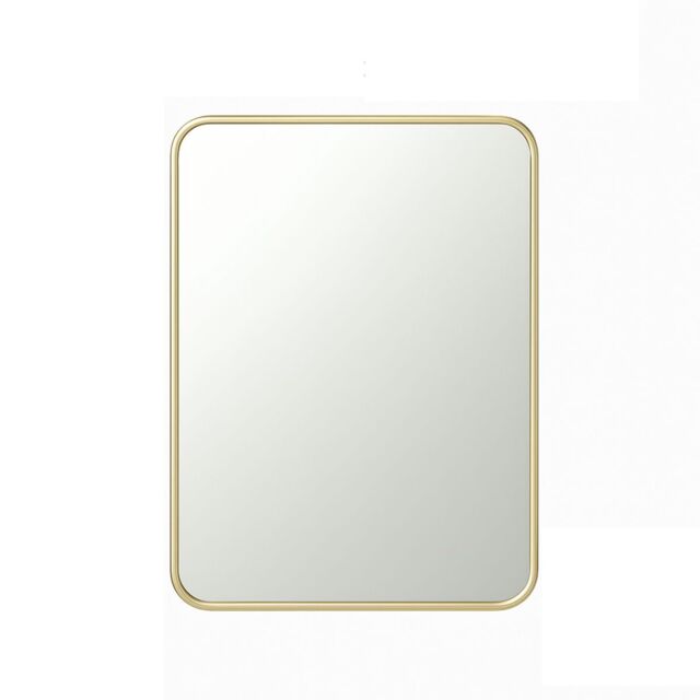 Melody Maison Gold Curved Framed Wall Mirror 70cm X 50cm in Metallic Gold - Size: 70 cm X 50 cm - image 1