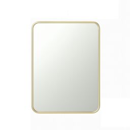 Melody Maison Gold Curved Framed Wall Mirror 70cm X 50cm in Metallic Gold - Size: 70 cm X 50 cm - thumbnail 1