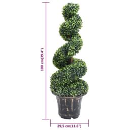 Berkfield Home Artificial Boxwood Spiral Plant with Pot Green 100 cm - thumbnail 5