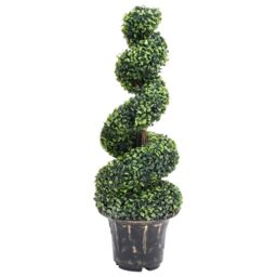 Berkfield Home Artificial Boxwood Spiral Plant with Pot Green 100 cm - thumbnail 1