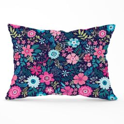 Warren Reed - Designer Cute Colourful Flower Pattern Cushions in Blue - Size: 60 cm x 60 cm - thumbnail 1