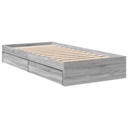 Berkfield Home Bed Frame with Drawers without Mattress Grey Sonoma 100x200 cm - thumbnail 3