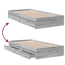 Berkfield Home Bed Frame with Drawers without Mattress Grey Sonoma 100x200 cm - thumbnail 7