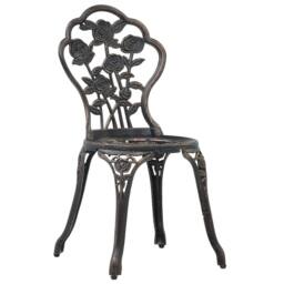 Berkfield Home Decorative Bistro Chairs 2 pcs Bronze Cast Aluminium in Brown - thumbnail 3
