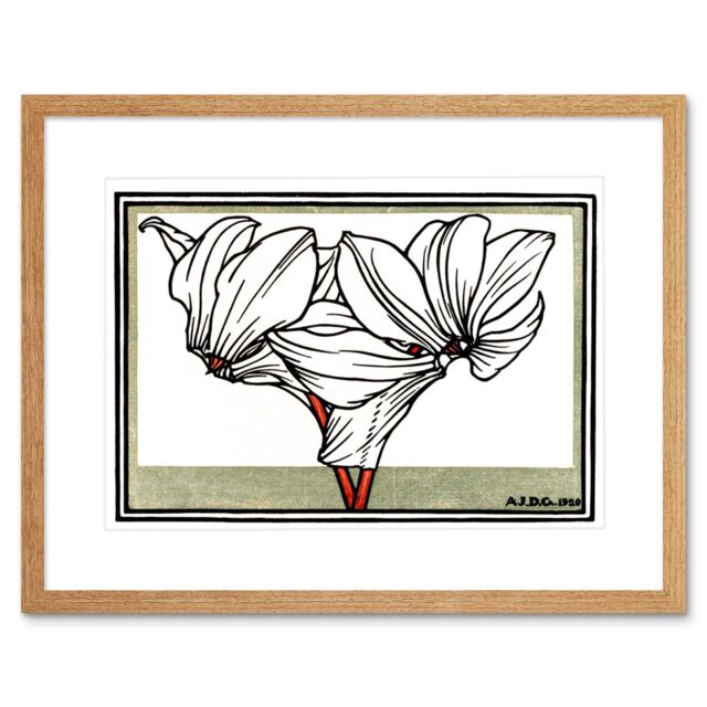 "Artery8 Wall Art Print Cyclamen Julie De Graag Art Framed 9x7 inch in Beige - Size: W7"" x H9""" - image 1