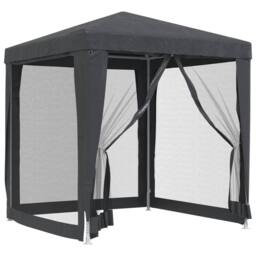 Berkfield Home Party Tent with 4 Mesh Sidewalls Anthracite 2x2 m HDPE in Charcoal - thumbnail 3