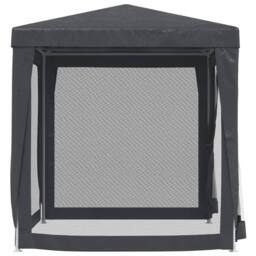 Berkfield Home Party Tent with 4 Mesh Sidewalls Anthracite 2x2 m HDPE in Charcoal - thumbnail 4