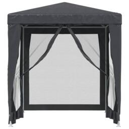 Berkfield Home Party Tent with 4 Mesh Sidewalls Anthracite 2x2 m HDPE in Charcoal - thumbnail 1