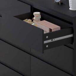 FWStyle 8 Drawer Black Chest Of Drawers Matt Finish - thumbnail 4