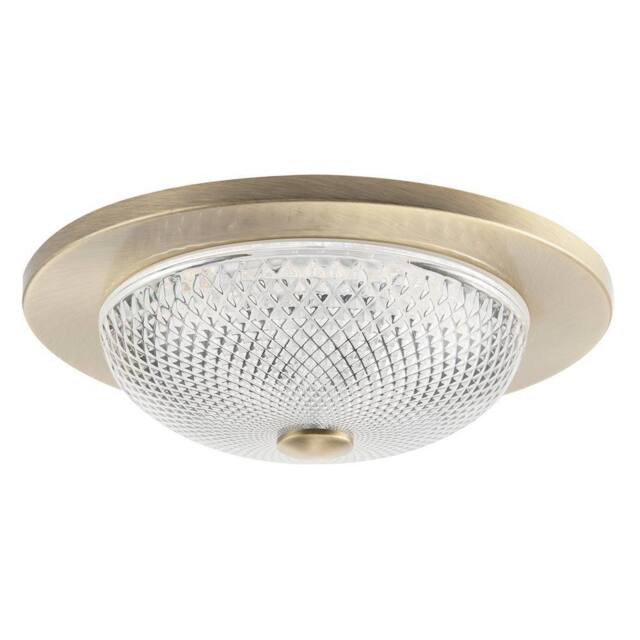 Happy Homewares Modern Bathroom Ceiling Light Fitting with Clear Diamond Effect Glass in Metallic Gold - image 1