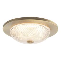 Happy Homewares Modern Bathroom Ceiling Light Fitting with Clear Diamond Effect Glass in Metallic Gold - thumbnail 2