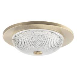 Happy Homewares Modern Bathroom Ceiling Light Fitting with Clear Diamond Effect Glass in Metallic Gold - thumbnail 1