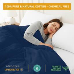 Pamposh 400 Thread Count Cotton Sateen Navy Duvet Cover Sets - Size: Single - thumbnail 6