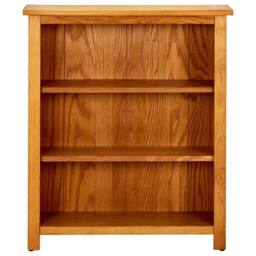 Berkfield Home 3-Tier Bookcase 70x22.5x82 cm Solid Oak Wood in Brown - thumbnail 1