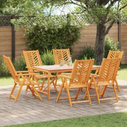 Berkfield Home 7 Piece Garden Dining Set Solid Wood Acacia