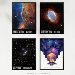 Artery8 Wall Art Print Pack of 4 NASA James Webb Space Telescope Images Cosmic Cliffs Carina Nebula Southern Ring Nebula Deep Field Living Room s Set - thumbnail 5