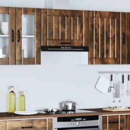 Berkfield Home Kitchen Wall Cabinet Lucca Smoked Oak Engineered Wood in Brown - thumbnail 4