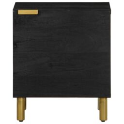 Berkfield Home Bedside Cabinet Black 40x33x46 cm Solid Wood Mango - Size: 40 x 33 x 46 cm - thumbnail 3