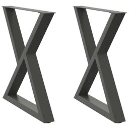 Berkfield Home Dining Table Legs 2 pcs Anthracite 70x(72-73.3) cm Steel - thumbnail 2