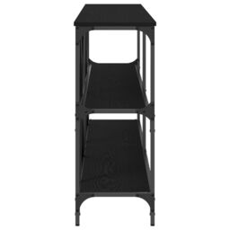 Berkfield Home Console Table Black Oak 200x30x75 cm Engineered Wood & Steel - Size: 200 x 30 x 75 cm - thumbnail 6