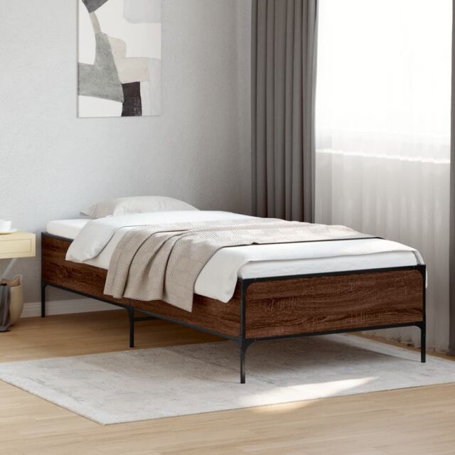 Berkfield Home Bed Frame without Mattress Brown Oak 90x200 cm - image 1