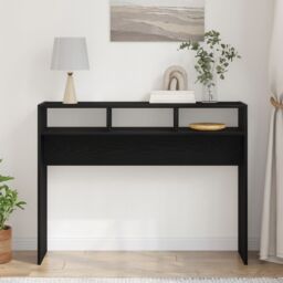Berkfield Home Console Table - Black Oak, 105x30x80 cm, Made of Engineered Wood - Size: 105 x 30 x 80 cm - thumbnail 4