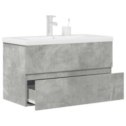 Berkfield Home 2 Piece Bathroom Furniture Set Concrete Grey Engineered Wood - thumbnail 1